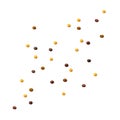 Scattered mustard seeds of various colors yellow, black and brown on white background Royalty Free Stock Photo